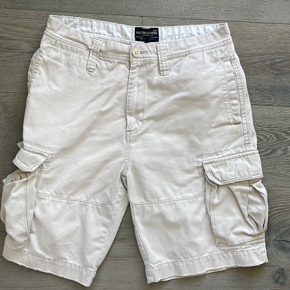 Mens Nautica 10” Distressed 7 Pocket Cargo Shorts-32W